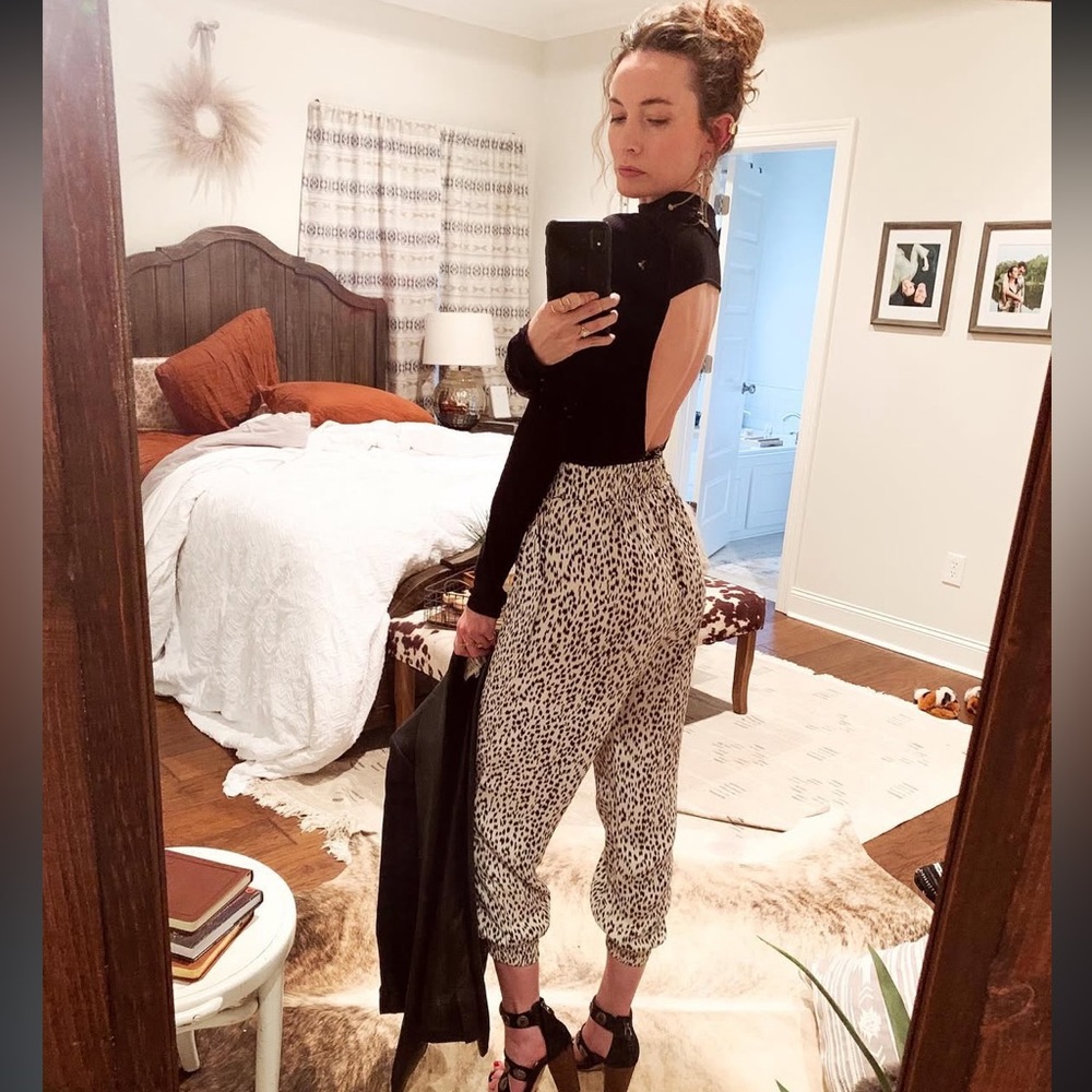 Free People open back Black Ribbed Long Sleeve Top